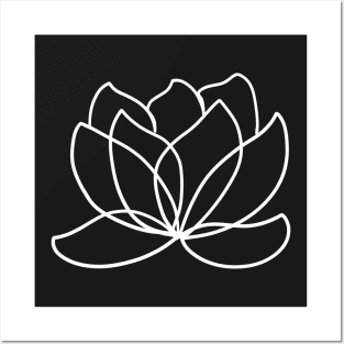 One line Art Lily Flower Posters and Art